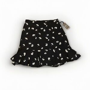 Forever 21 Black With White Flowers A-Line Skirt, Size Small, Never Worn, NWT